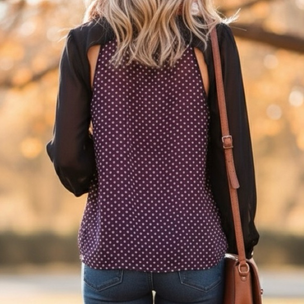 Cutout flowy hi lo blouse